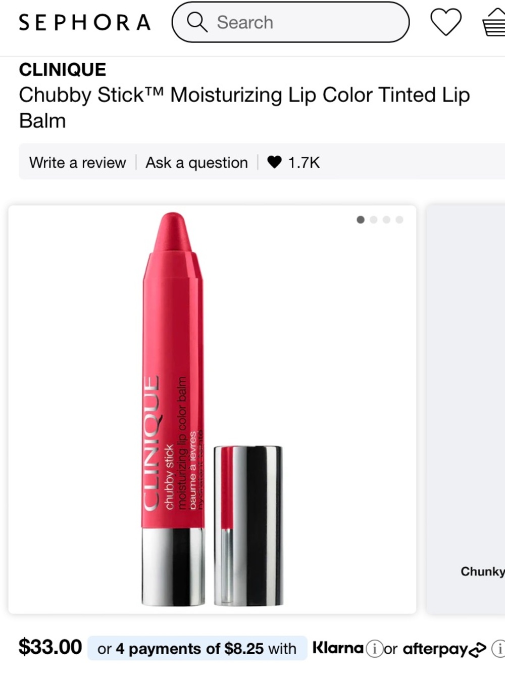 2/$25 Bundle - Clinique Chubby Stick — Chunky Cherry
